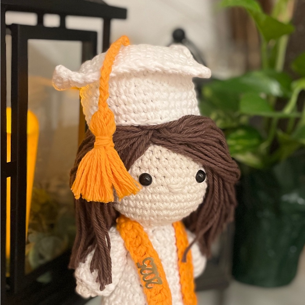Handmade Crochet Graduation Doll